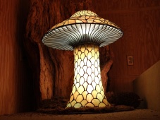 Glass sculpture by Barry Haver - Mushroom Overdose