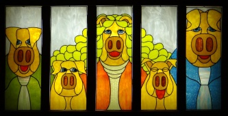 Portrait in stained glass by artist Barry Haver