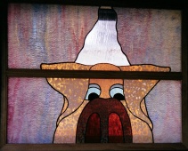 Portrait in stained glass by artist Barry Haver